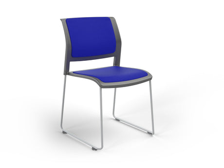 OL Game Fabric Upholstered Hospitality Stacking Chair - Charcoal Shell