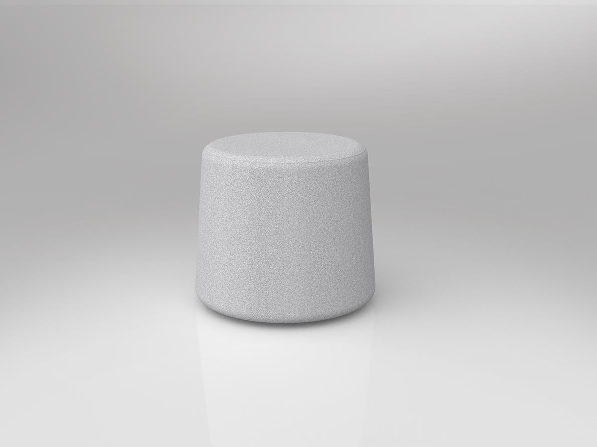 OL Motion Fabric Upholstered Round Ottoman