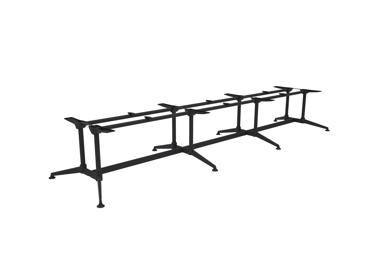 OL Modulus Meeting Table Twin Post Triple Span All Black Frame