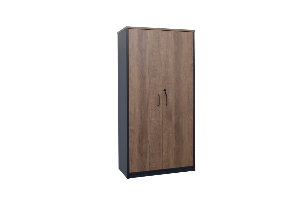 GP Office Full Door Cabinet - Regal Walnut with Charcoal