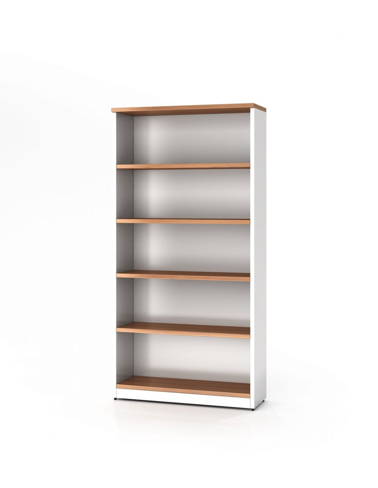 GP Office Open Book Shelves - Virginia Walnut with White