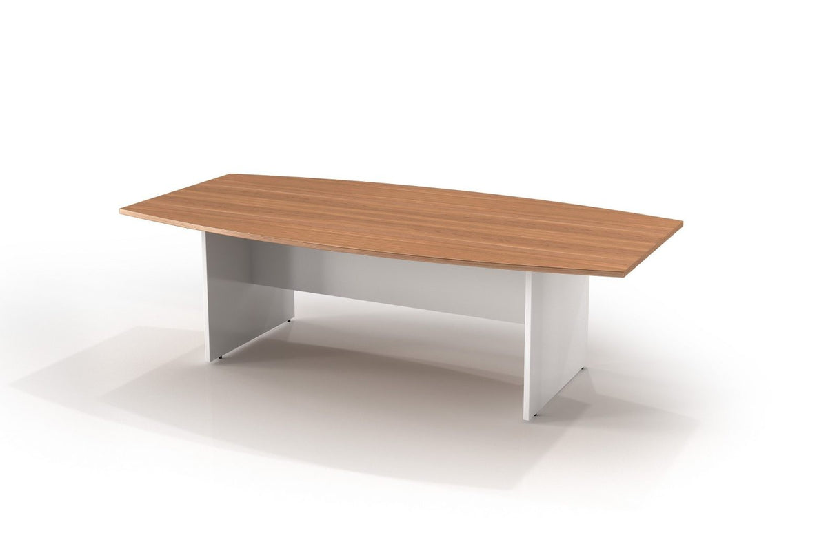 GP H-Base Boardroom Table - Virginia Walnut & White
