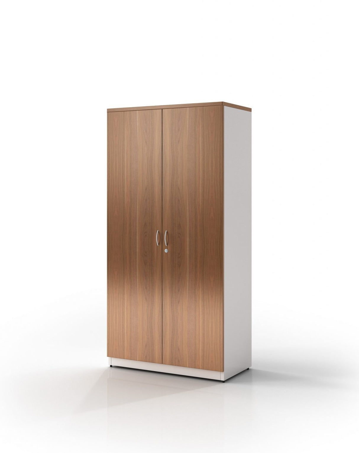 GP Office Full Door Cabinet - Virginia Walnut with White