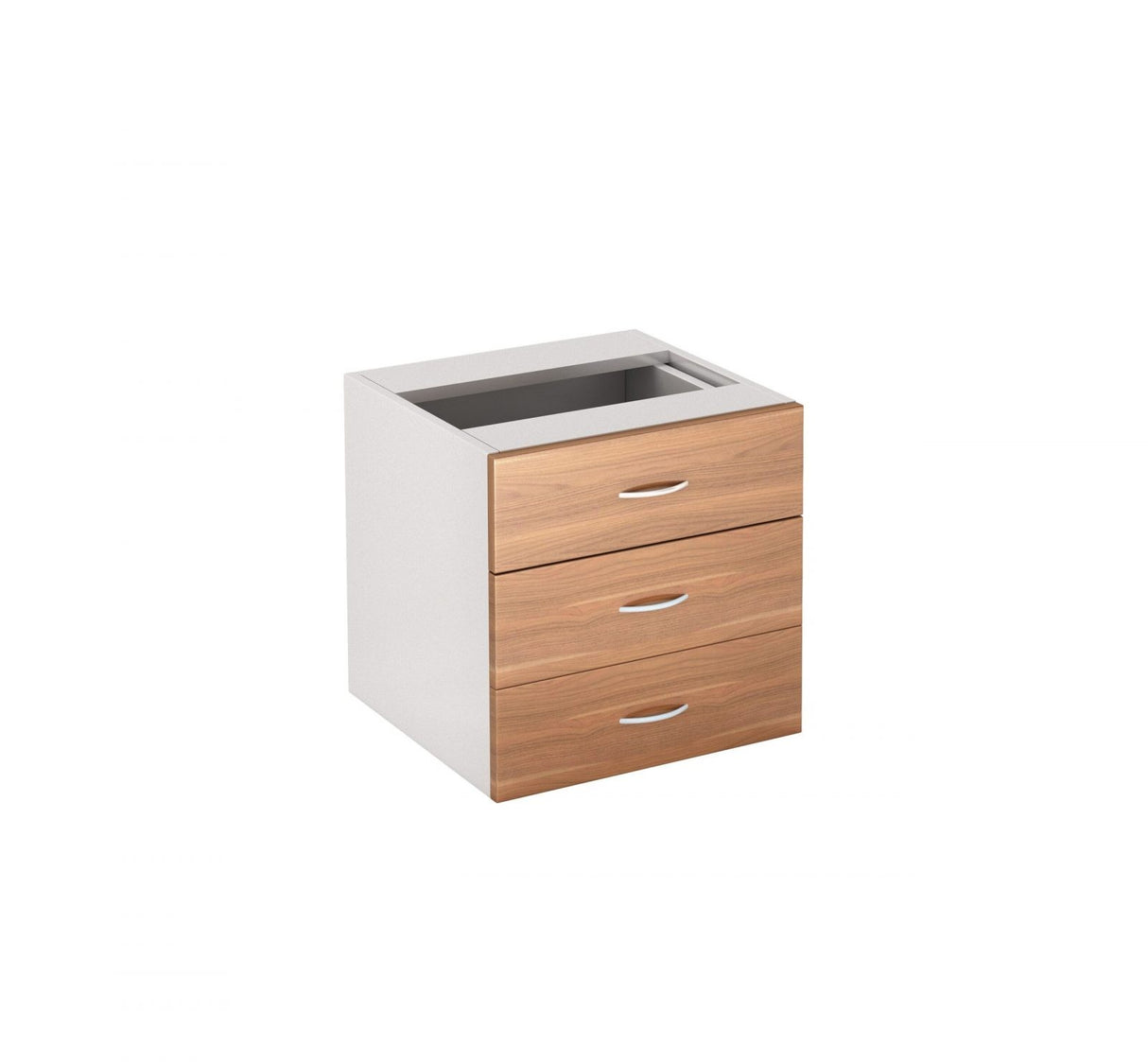 GP Office Fixed Desk Pedestal with 3 Drawers - Virginia Walnut