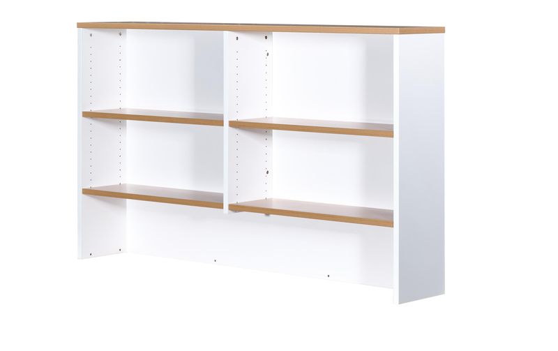 GP Office Overhead Hutch - Virginia Walnut & White