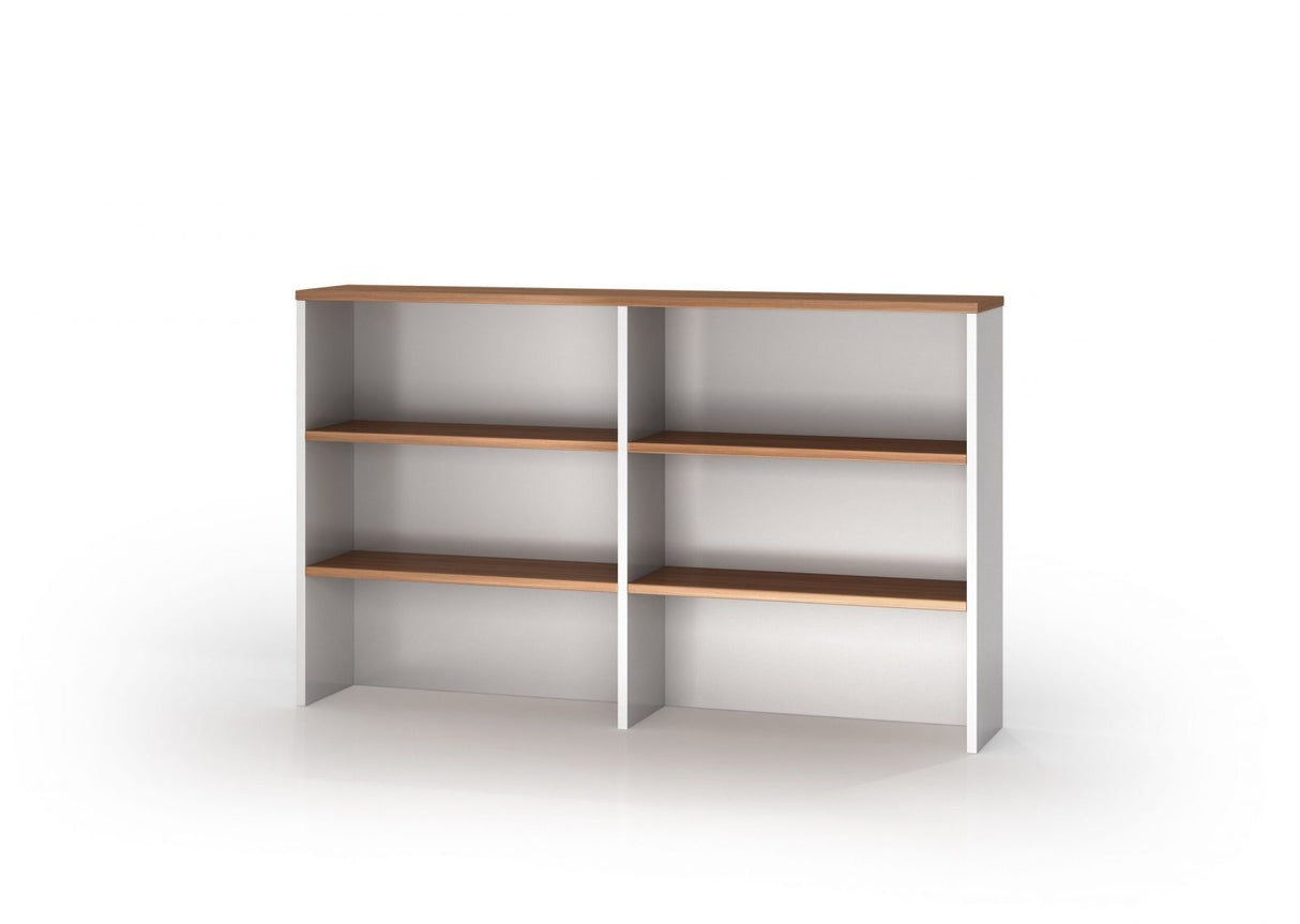 GP Office Overhead Hutch - Virginia Walnut & White