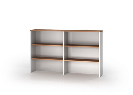 GP Office Overhead Hutch - Virginia Walnut & White