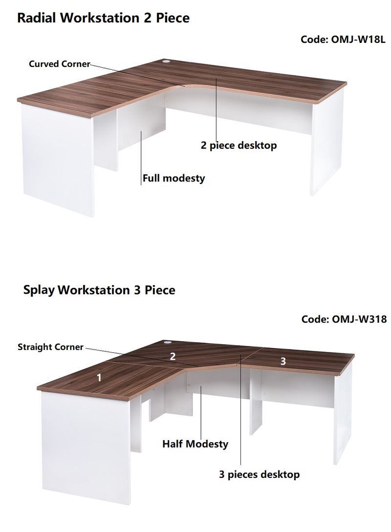 GP Office 3 Piece Corner Workstation with Casnan Top & White Bottom