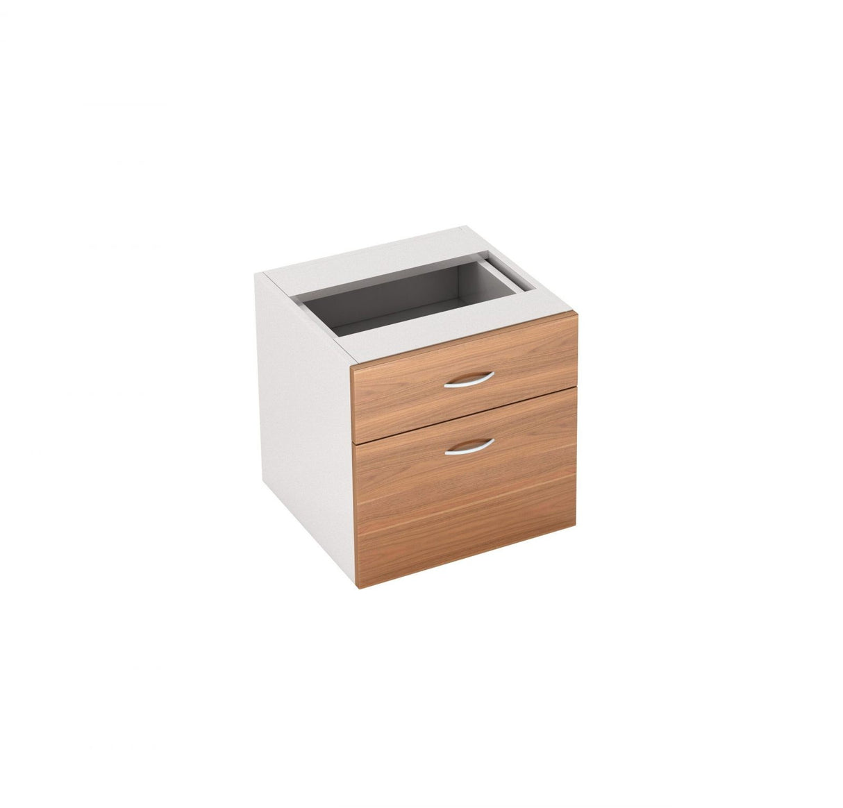 GP Office Fixed Desk Pedestal with 1 Drawer & 1 Filing Drawer - Virginia Walnut