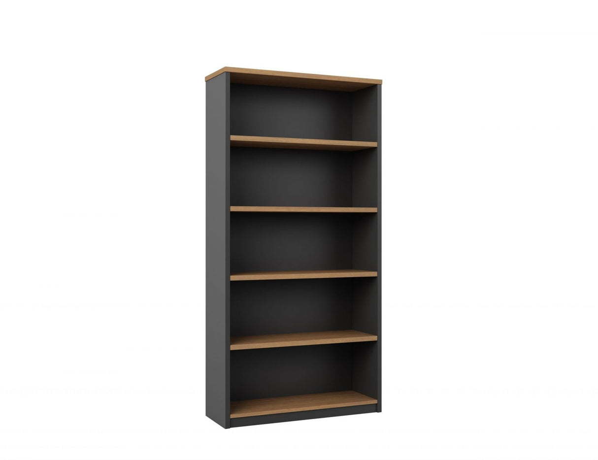 GP Office Open Book Shelves - Regal Walnut/Charcoal
