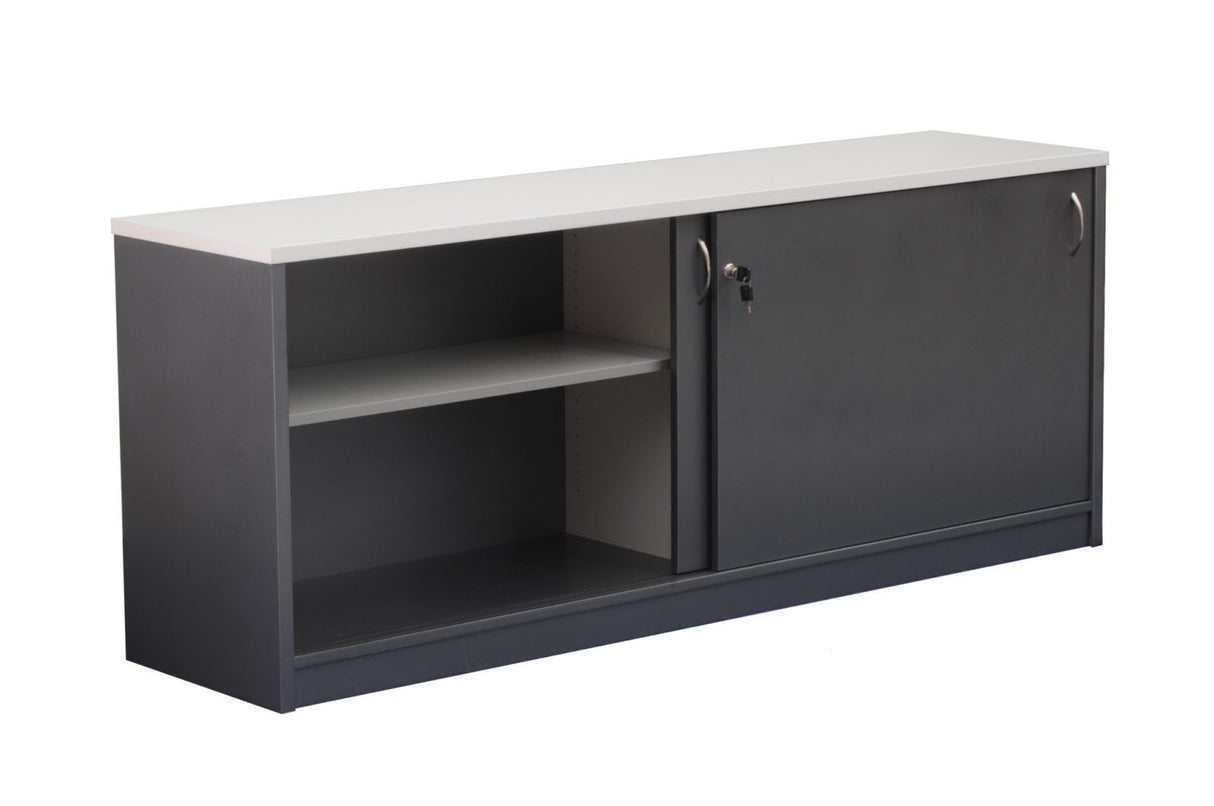 GP Credenza Buffet in Metallic Grey with Gross White Top