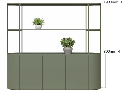 DD Orah Welded Framed 4 Door Cupboard with 2 Open Shelves