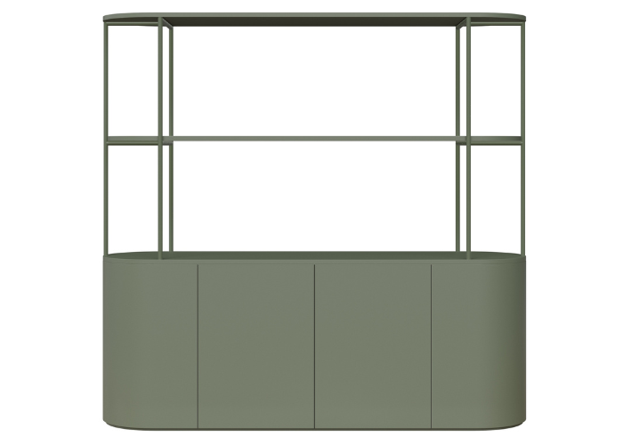 DD Orah Welded Framed 4 Door Cupboard with 2 Open Shelves