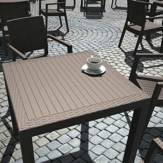 FL 5 Piece Outdoor Square Dining Table Setting with Ibiza Armchair
