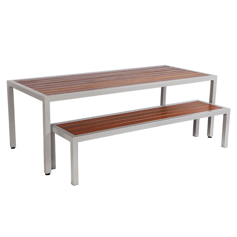 MA Outback Stainless Steel Framed and Timber Slats Outdoor Bench