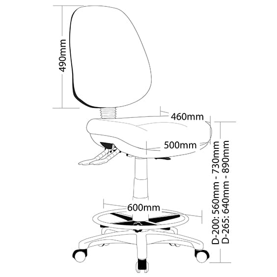 ST P350HD-MB High Back Draft Chair