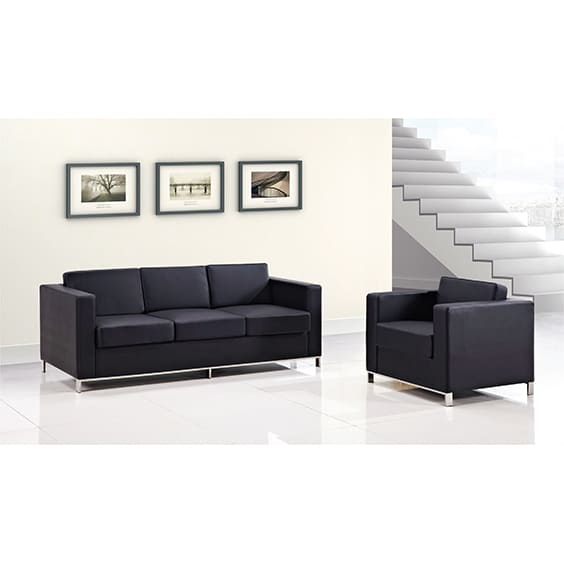 ST Plaza PU Leather 3 Seater Lounge Sofa