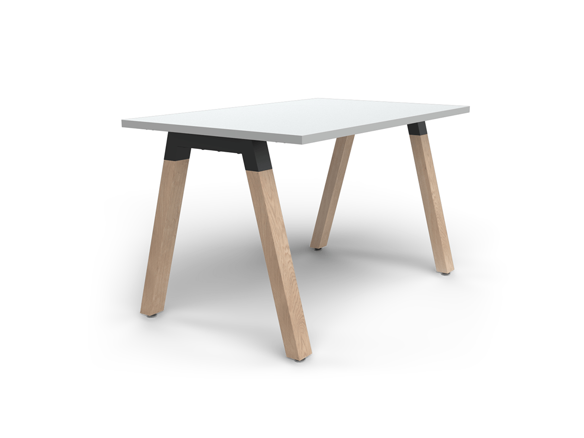 OL Plantation Melamine Top Timber Leg Single Sided Desk