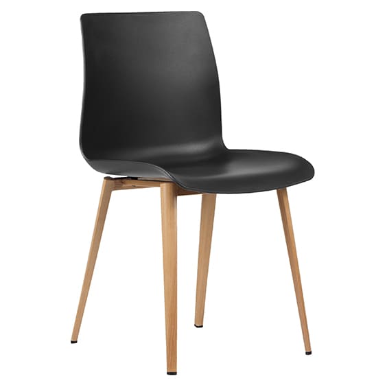 ST Pod Timber Look Metal Leg Plastic Shell Hospitality Chair