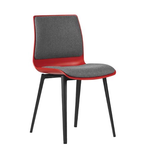 ST Pod Fabric White Shell Black Base Hospitality Chair