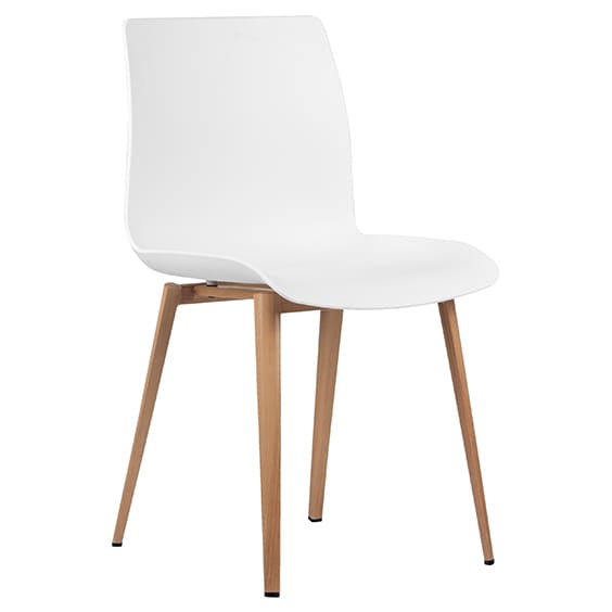 ST Pod Timber Look Metal Leg Plastic Shell Hospitality Chair
