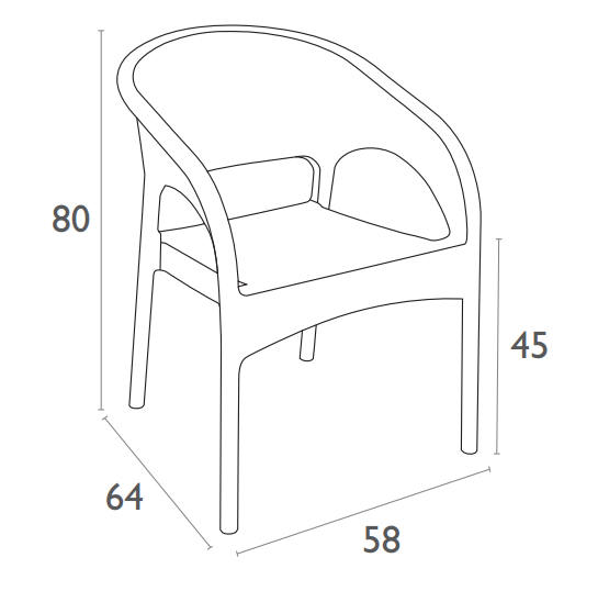 FL 5 Piece Balcony Dining Table Setting with Panama Arm Chair