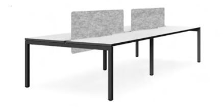 DD Plaza Double Sided Workstation For 4 Person with Sonic Screen