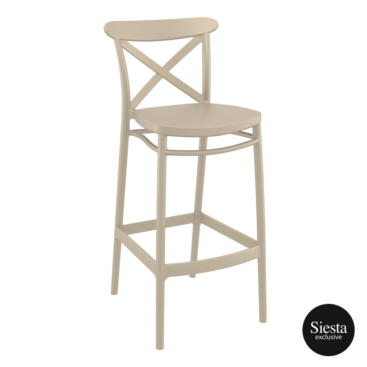 FL 5 Piece Outdoor Bar Table Setting with Cross Barstool