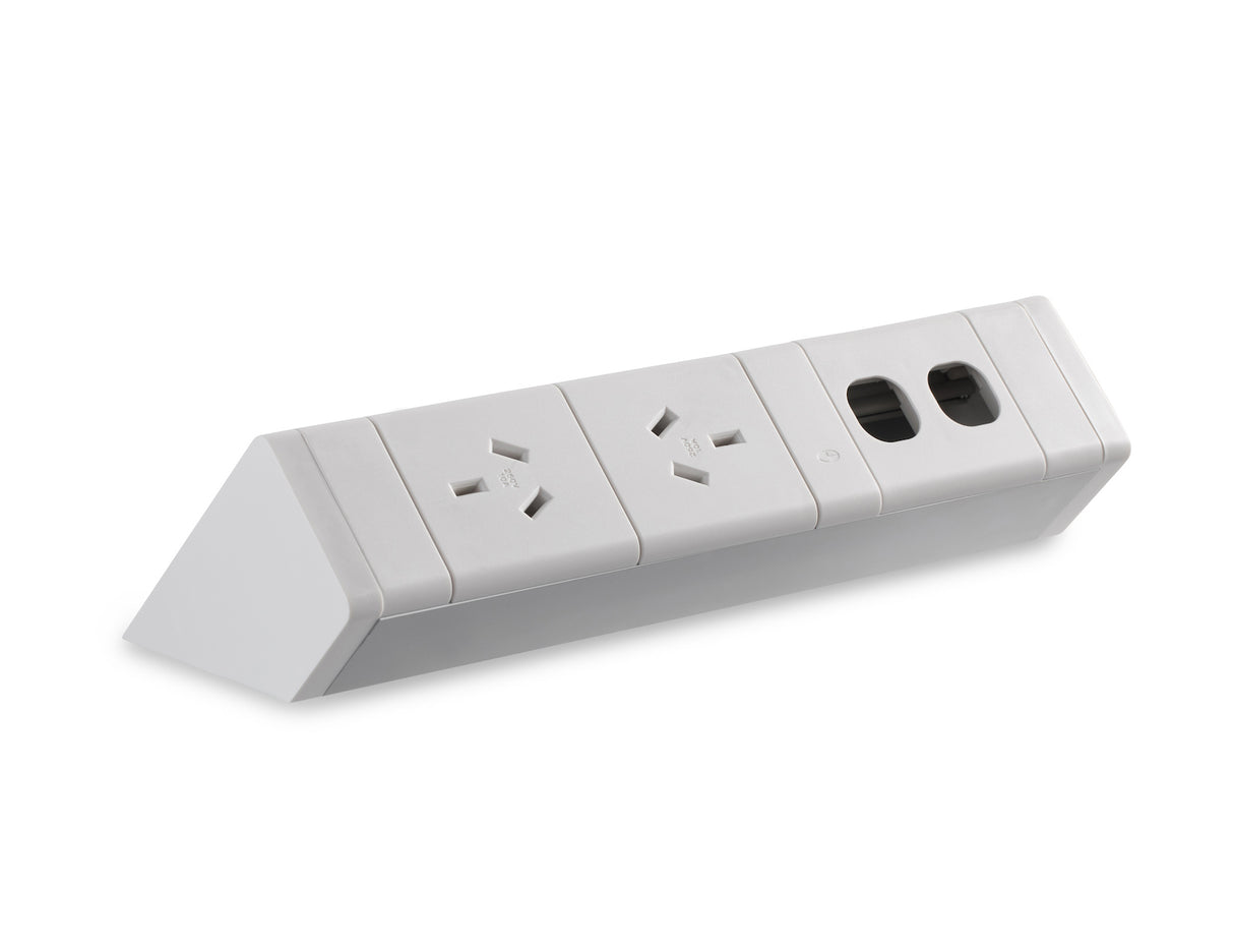 CM Athena Above Desk Power Rail - 2 GPO & 2 Data