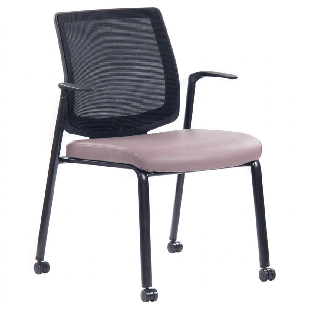 MA Rea Mesh Back Stackable Chair with 4 Castors