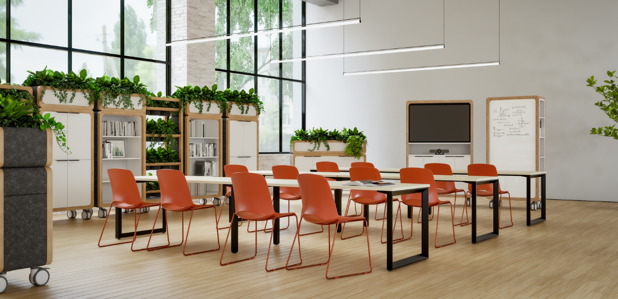 OL Rover 2 Door Mobile Half Locker-Half Bookcase with Pinnable Board