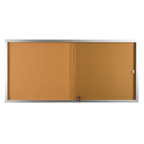 VC Sliding Glass Door Notice Case with Corkboard