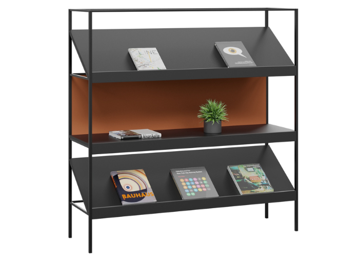 DD Shuster Welded Framed 2 Tilted Shelves Display Unit