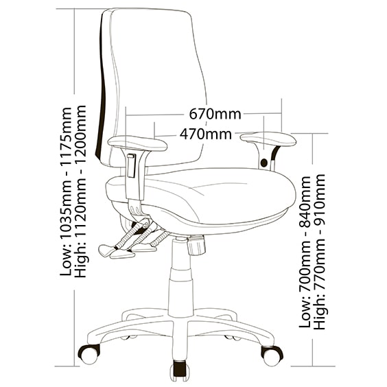 ST Spot Fabric Upholstered High Back Task Chair
