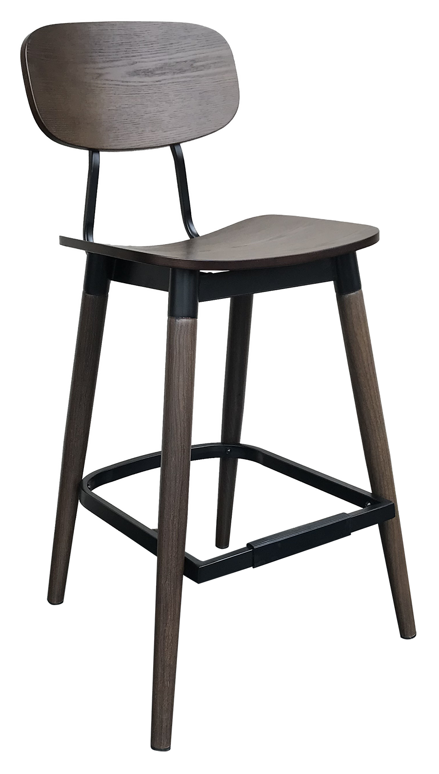 EZ STOOL VINTAGE METAL BLACK - WALNUT