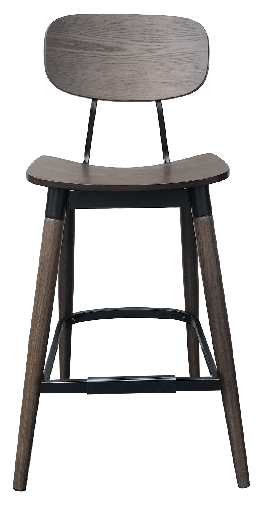 EZ STOOL VINTAGE METAL BLACK - WALNUT