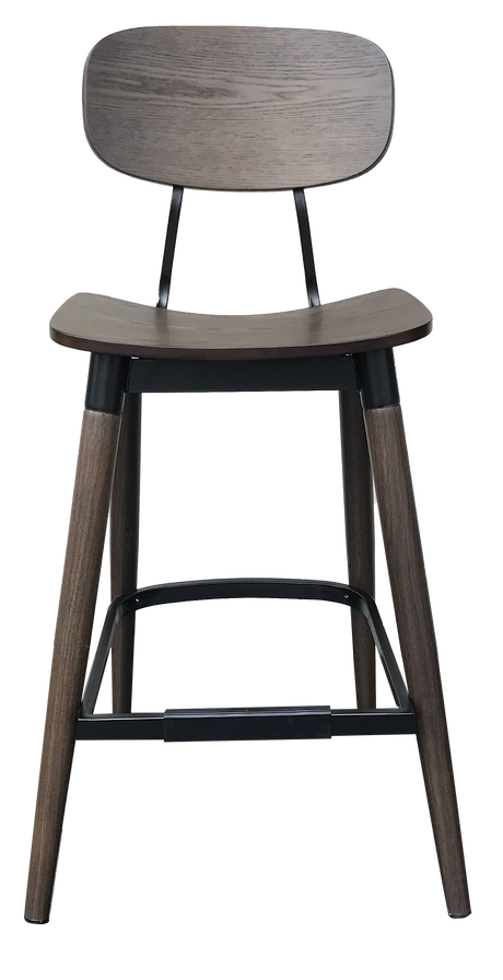 EZ STOOL VINTAGE METAL BLACK - WALNUT