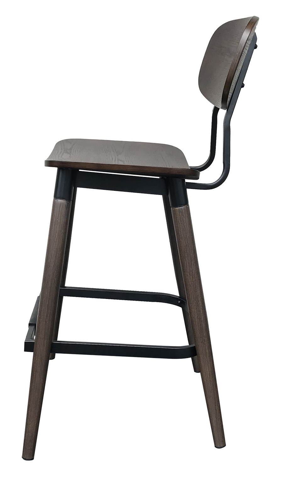 EZ STOOL VINTAGE METAL BLACK - WALNUT
