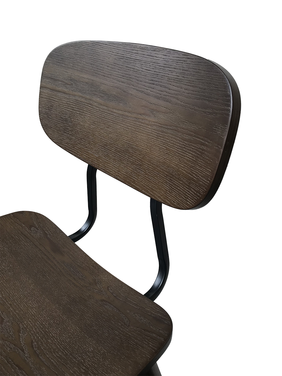 EZ STOOL VINTAGE METAL BLACK - WALNUT