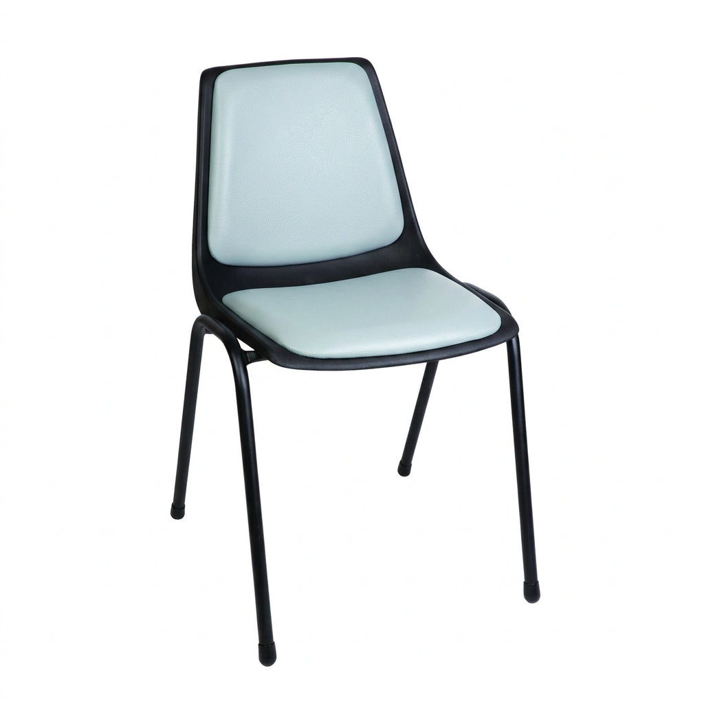 MA Shell Fabric or Vinyl Upholstered Stackable 4 Leg Visitor Chair
