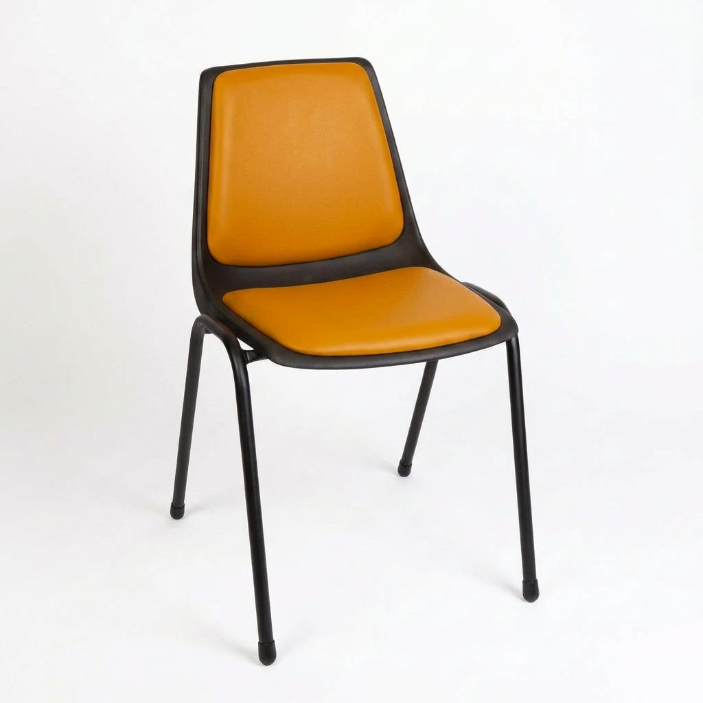 MA Shell Fabric or Vinyl Upholstered Stackable 4 Leg Visitor Chair