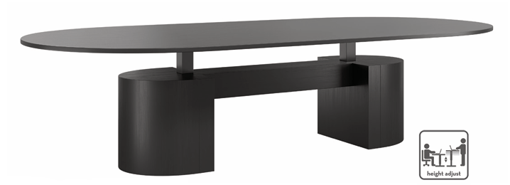 DD Custom Made Rectangular D-End Boardroom Table Top