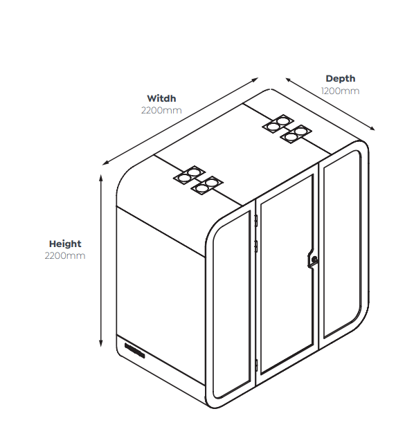 OL SpacePod Freestanding Quiet Zone - 2 User