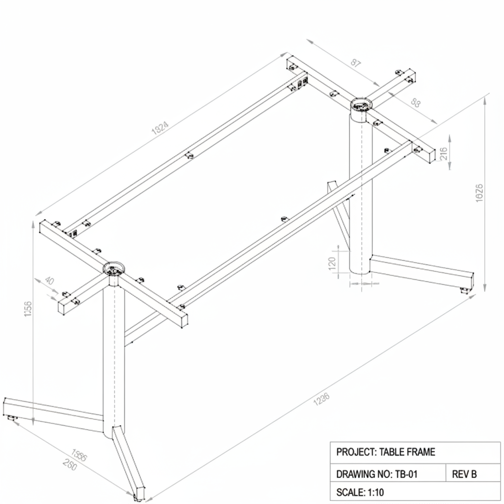 DD Supreme Metal Boardroom Table Base