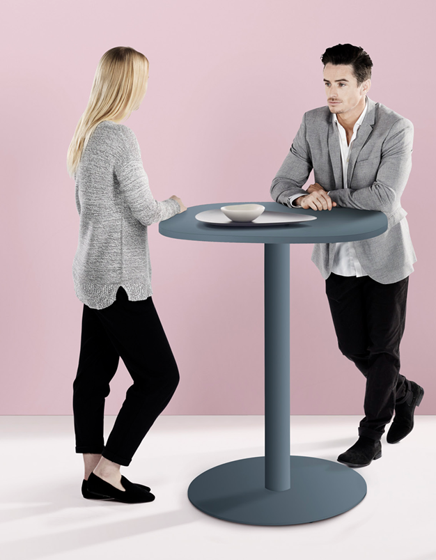 TW Disk Base Square Top Bar Table