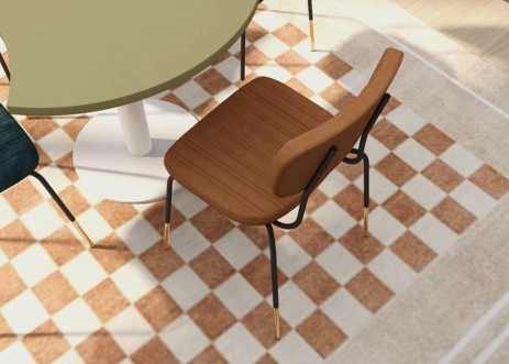 FL Tiramisu Premium Vinyl Upholstered Black Frame Function Chair