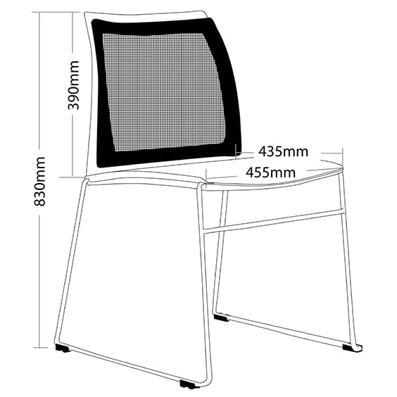 ST Vinn Mesh Back Sled Base Hospitality Stackable Chair