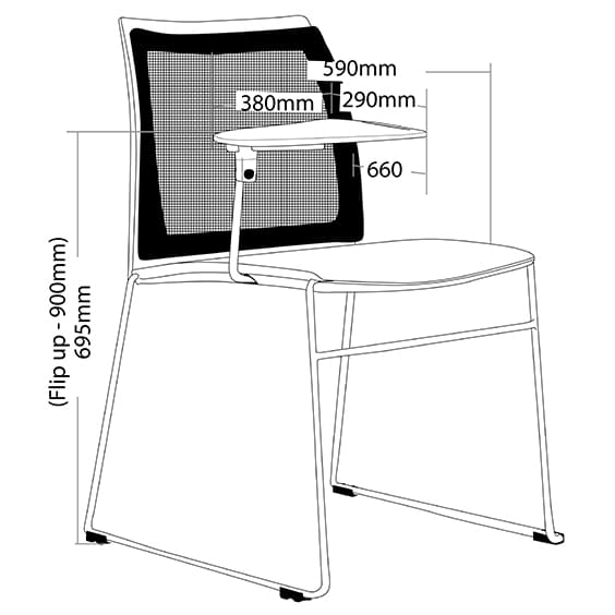 ST Vinn Mesh Back Sled Base Hospitality Stackable Chair