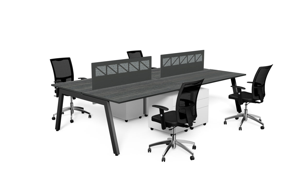 DD Vista Double Sided Workstation For 4 Person with Optic Screen