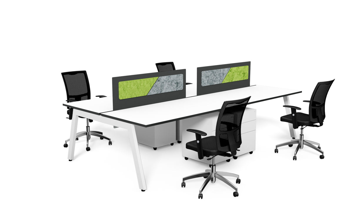 DD Vista Double Sided Workstation For 4 Person with Optic Screen